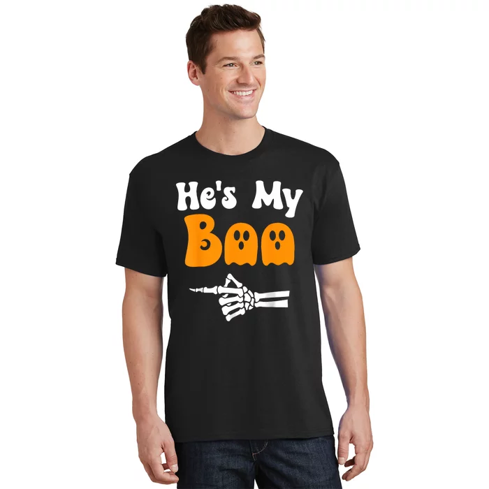 HeS My Boo Skeleton Couples Matching Couple Halloween T-Shirt