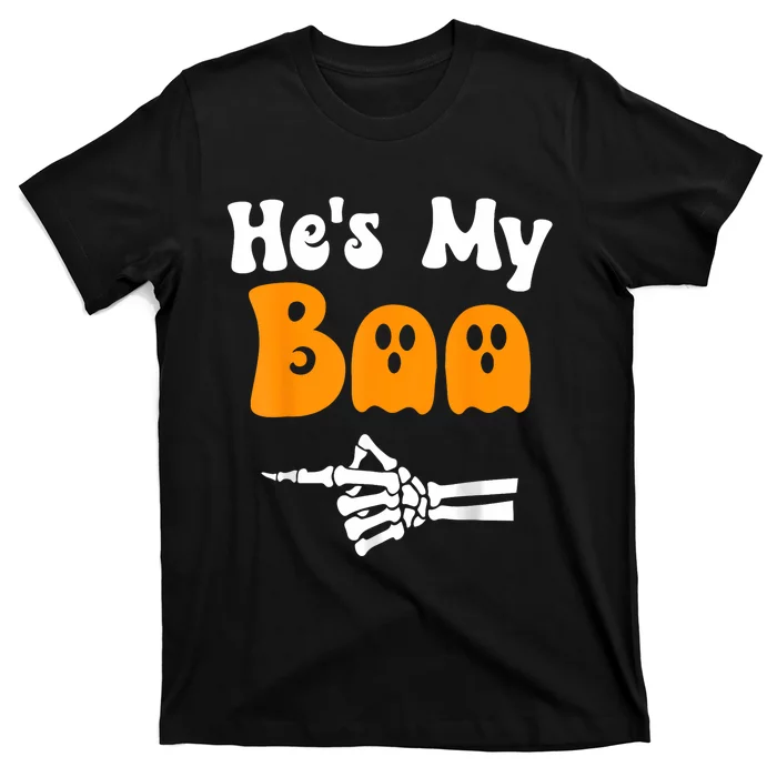 HeS My Boo Skeleton Couples Matching Couple Halloween T-Shirt