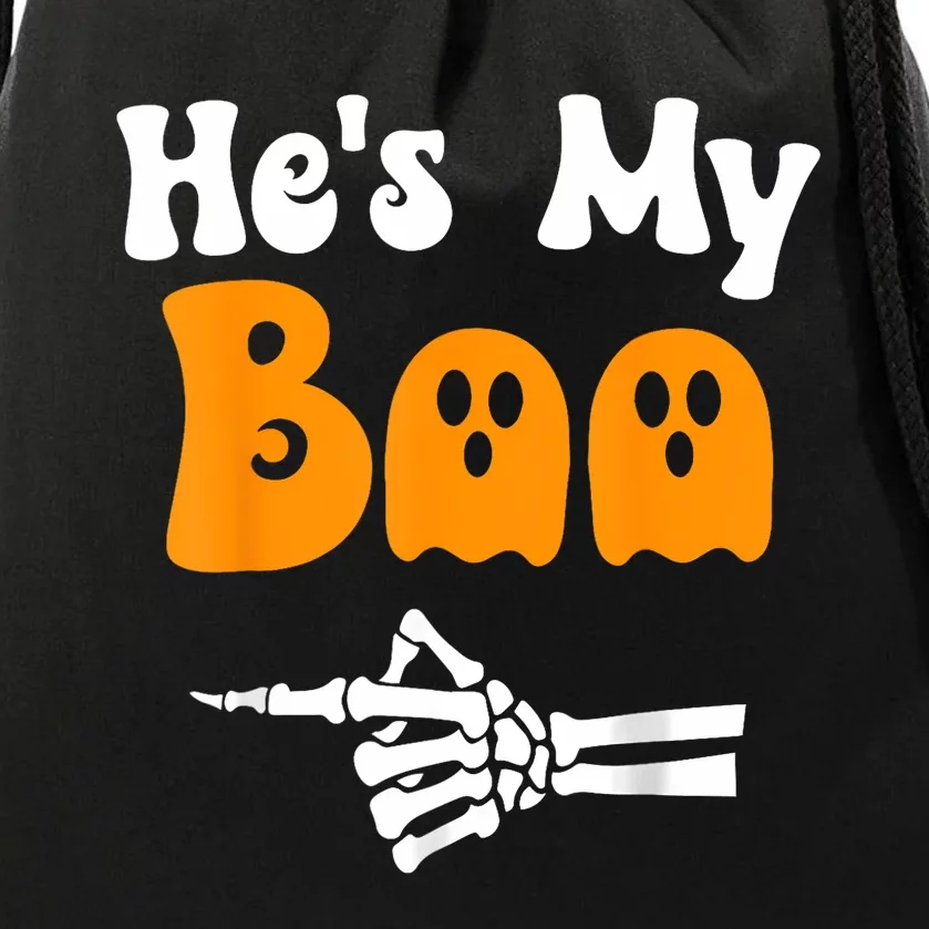 HeS My Boo Skeleton Couples Matching Couple Halloween Drawstring Bag