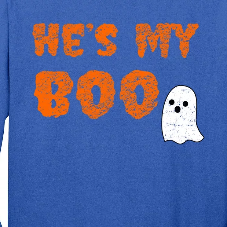 He's My Boo Halloween Couple Costume Ghost Cute Gift Tall Long Sleeve T-Shirt