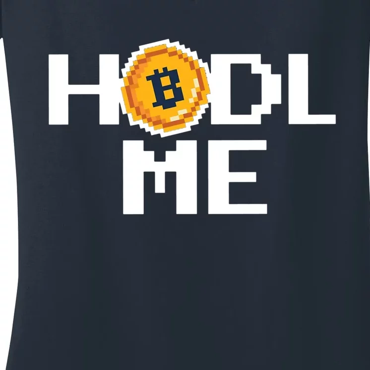 Hold Me Bitcoin Women's V-Neck T-Shirt