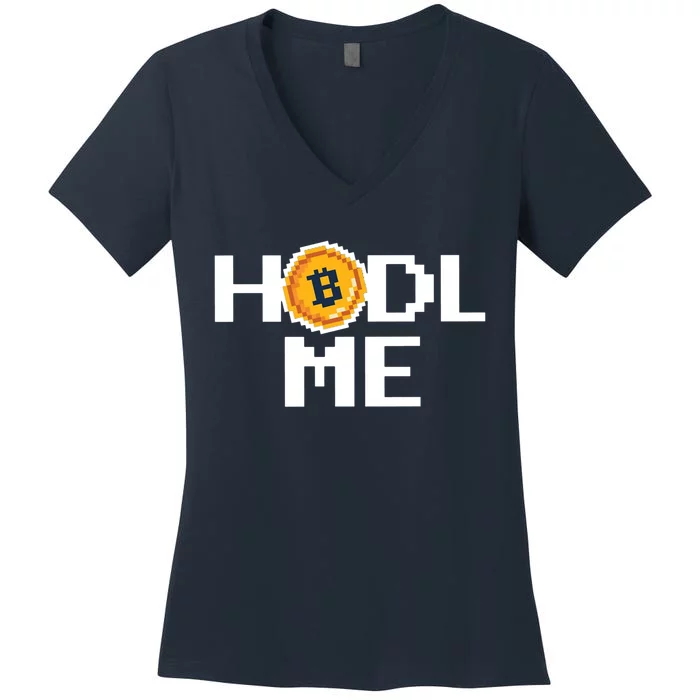 Hold Me Bitcoin Women's V-Neck T-Shirt