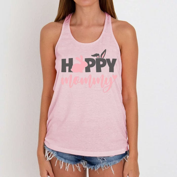 Happy Mommy Bunny Cute Holiday Women's Knotted Racerback Tank