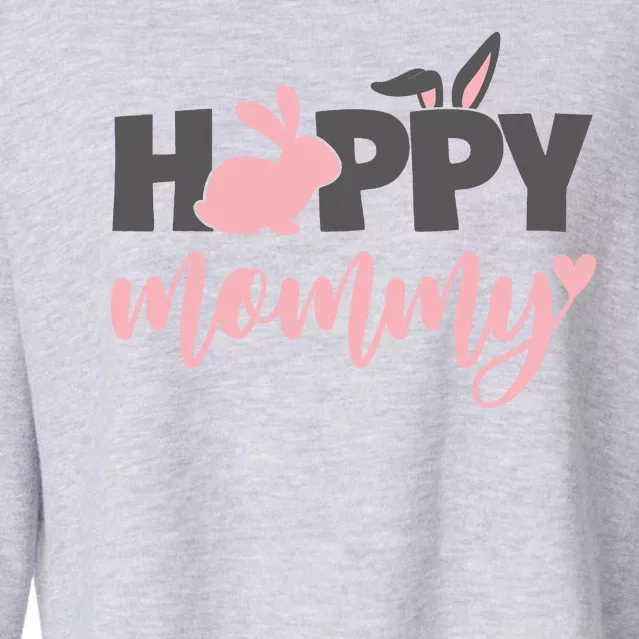 Happy Mommy Bunny Cute Holiday Cropped Pullover Crew