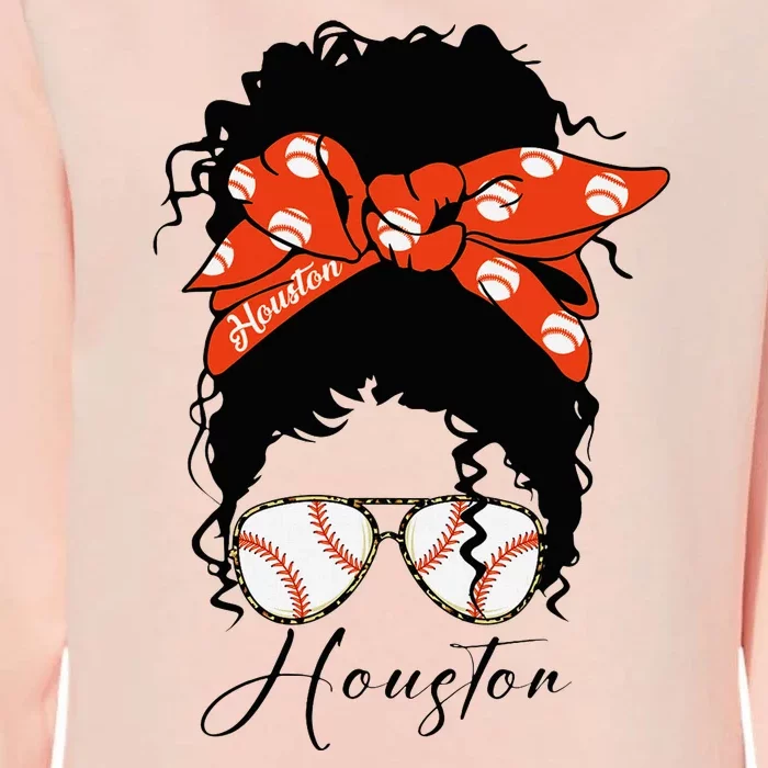 Houstion Messy Bun Souvenir I Love Houstion Women Womens California Wash Sweatshirt