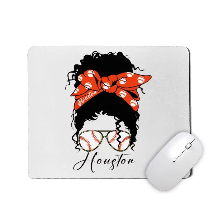 Houstion Messy Bun Souvenir I Love Houstion Women Mousepad