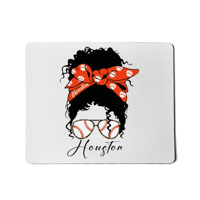 Houstion Messy Bun Souvenir I Love Houstion Women Mousepad