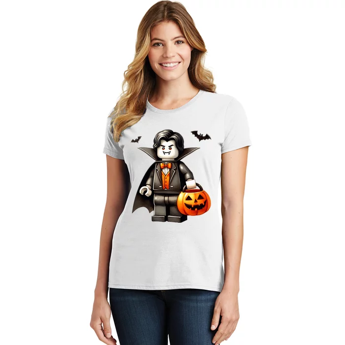 Halloween Master Builder Vampire Building Blocks Bricks Women's T-Shirt