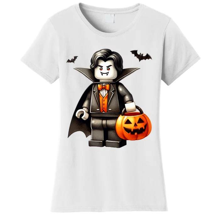 Halloween Master Builder Vampire Building Blocks Bricks Women's T-Shirt