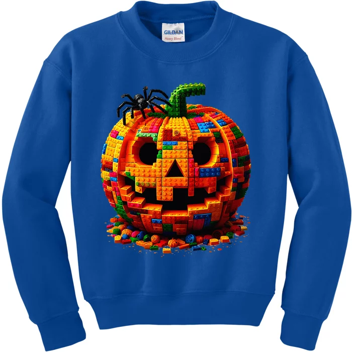 Halloween Master Builder Pumpkin Building Blocks Bricks Kids Sweatshirt