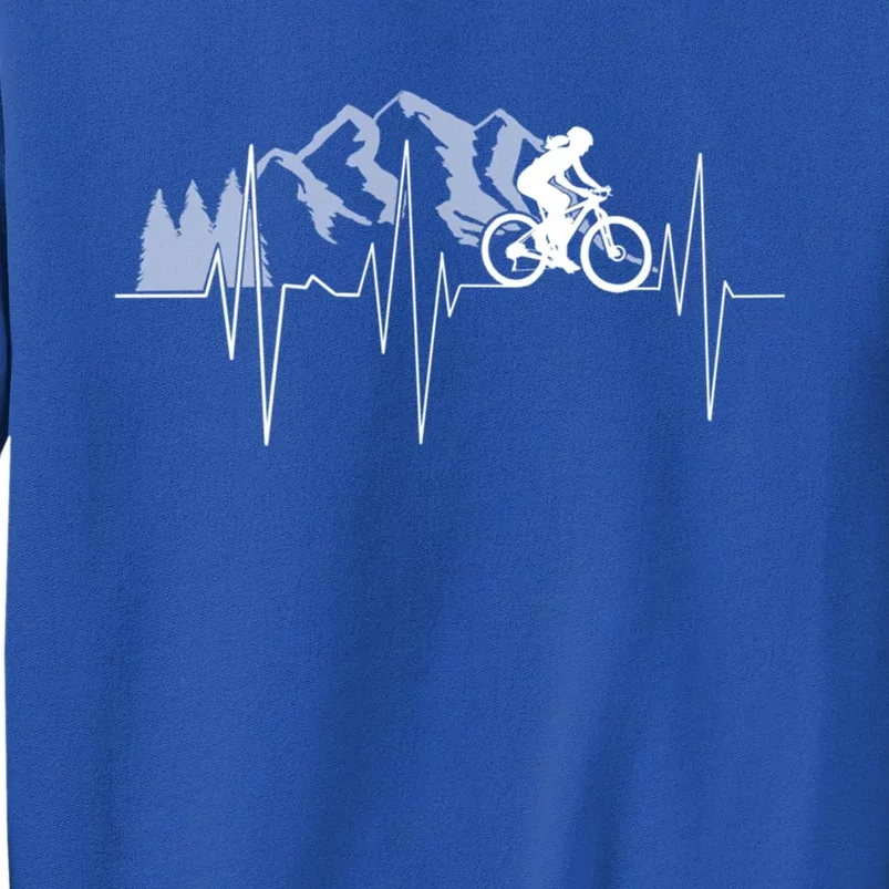 Heartbeat Mountain Biking Cyclist Funny Gift Gift Tall Sweatshirt