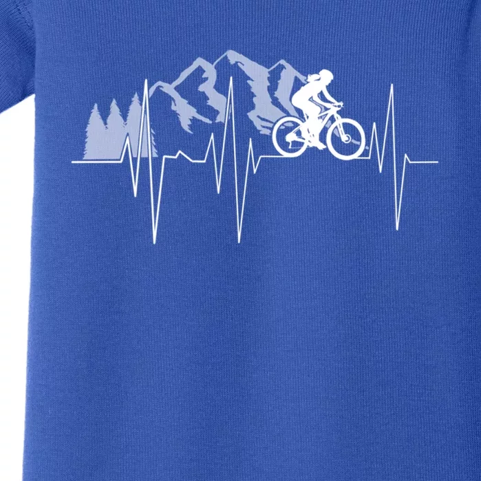 Heartbeat Mountain Biking Cyclist Funny Gift Gift Baby Bodysuit