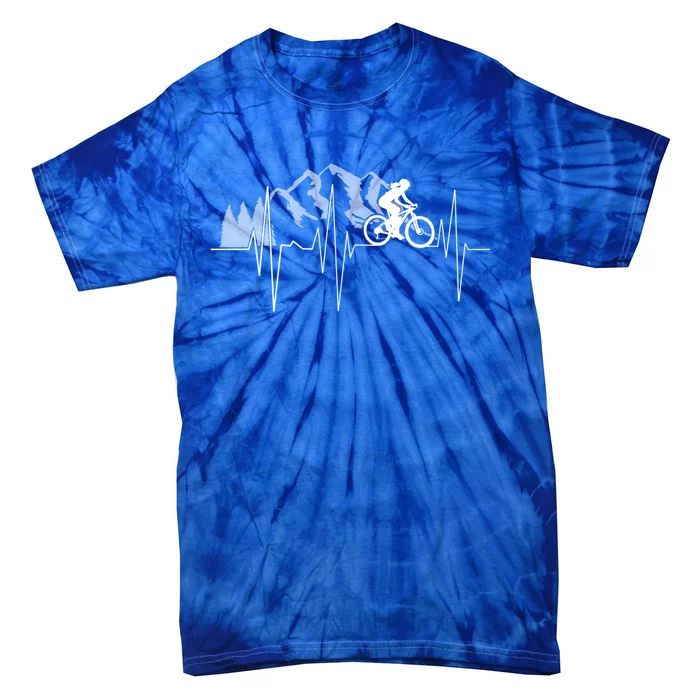 Heartbeat Mountain Biking Cyclist Funny Gift Gift Tie-Dye T-Shirt