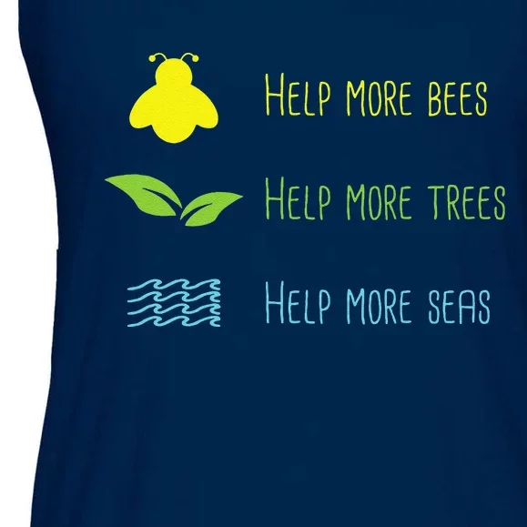 Help More Bees Plant More Tree Clean The Seas Gifts Ladies Essential Flowy Tank