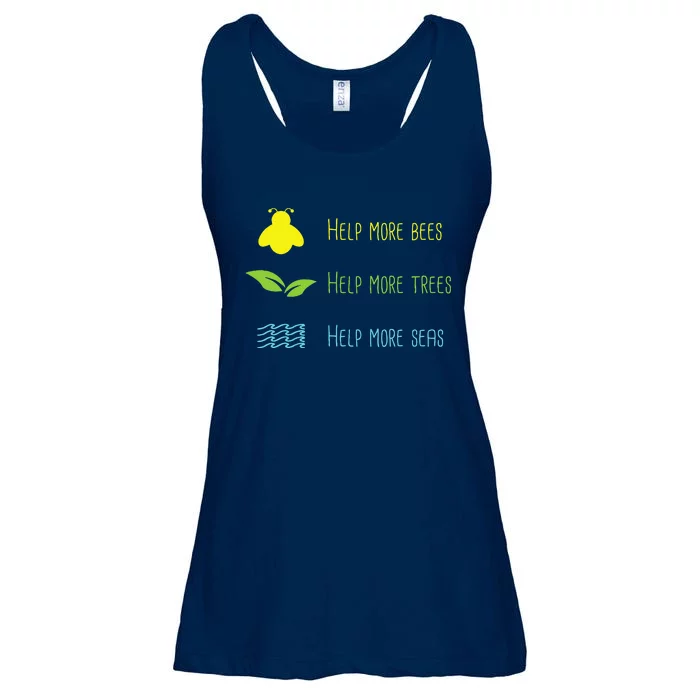 Help More Bees Plant More Tree Clean The Seas Gifts Ladies Essential Flowy Tank