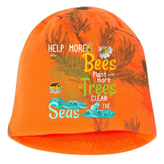 Help More Bees Plant More Trees Clean Seas Tee Kati - Camo Knit Beanie