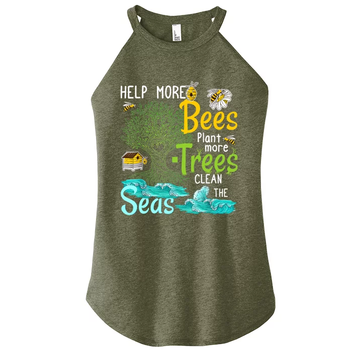 Help More Bees Plant More Trees Clean Seas Tee Women’s Perfect Tri Rocker Tank