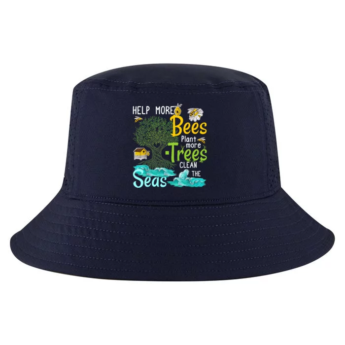 Help More Bees Plant More Trees Clean Seas Tee Cool Comfort Performance Bucket Hat