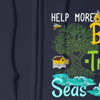 Help More Bees Plant More Trees Clean Seas Tee Full Zip Hoodie