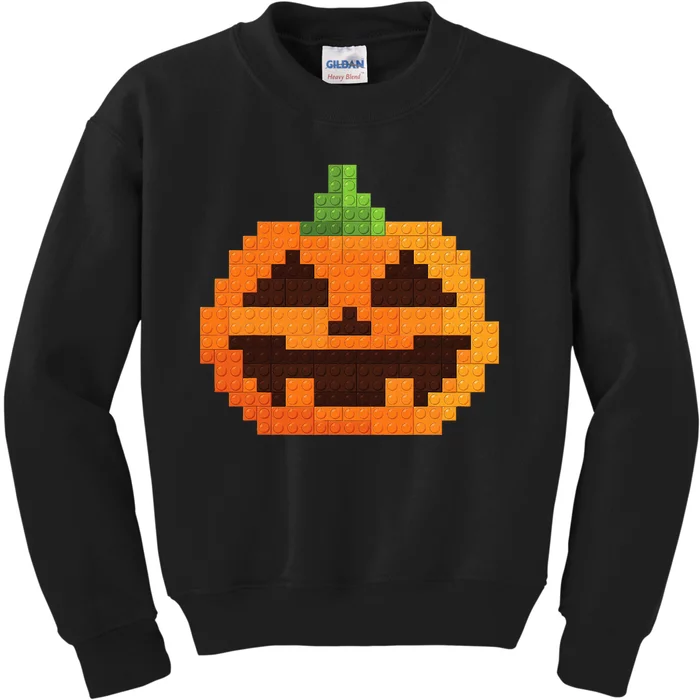 Halloween Master Builder Pumpkin Building Blocks Bricks Kids Sweatshirt