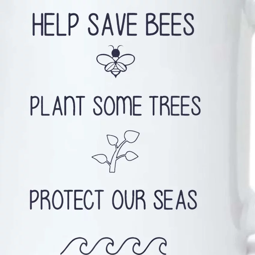 Help More Bees Plant More Trees Clean The Seas Yellow Black Color Changing Mug