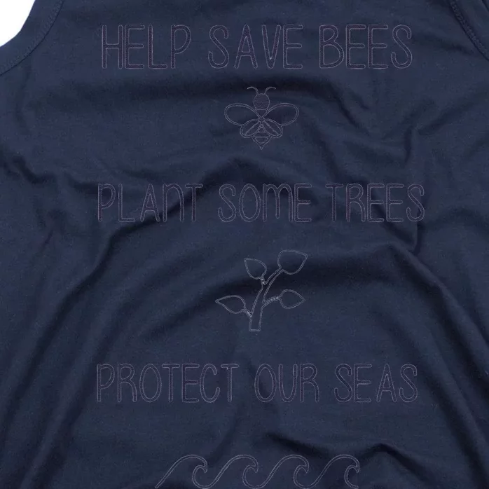 Help More Bees Plant More Trees Clean The Seas Yellow Tank Top