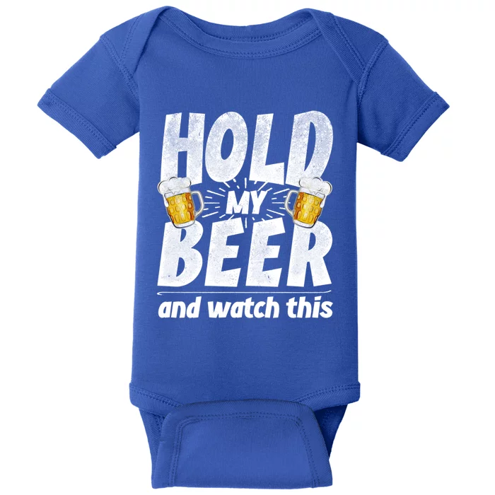 Hold My Beer And Watch This Funny Beer Ing Cool Gift Baby Bodysuit