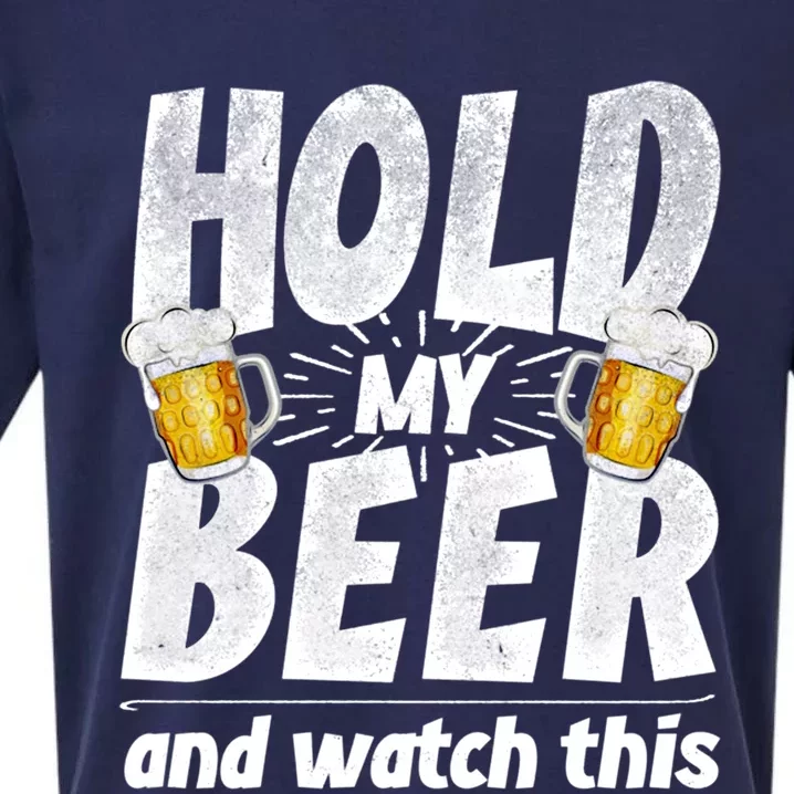 Hold My Beer And Watch This Funny Beer Ing Cool Gift Sueded Cloud Jersey T-Shirt