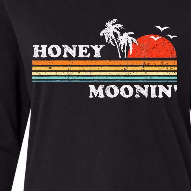 Honey Moonin Beach Honeymoon Vacation Womens Cotton Relaxed Long Sleeve T-Shirt