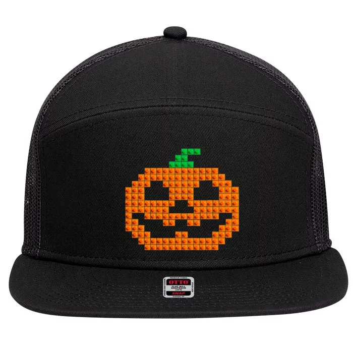 Halloween Master Builder Pumpkin 7 Panel Mesh Trucker Snapback Hat