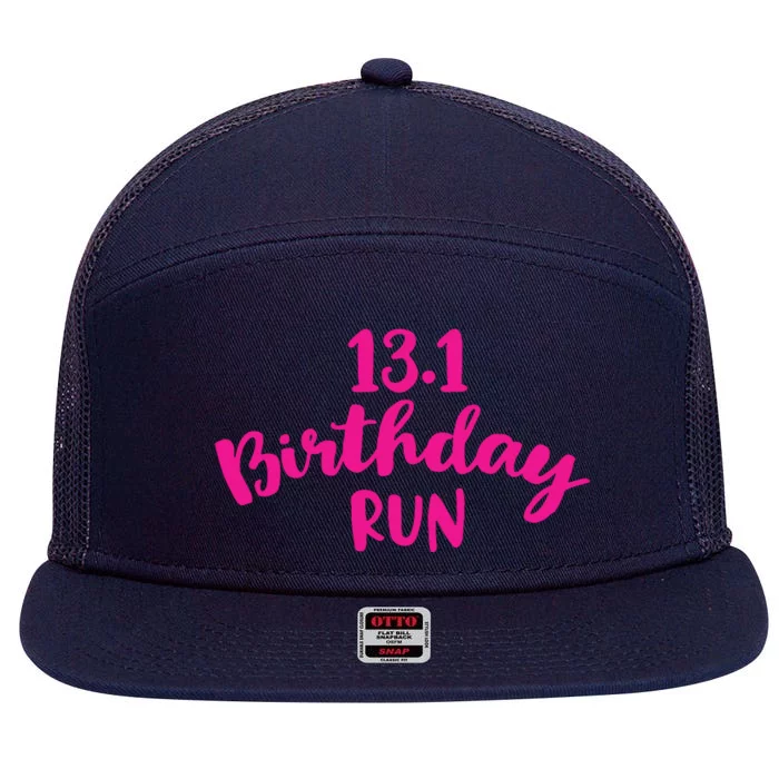 Half Marathon Birthday Runner Gift Running 7 Panel Mesh Trucker Snapback Hat