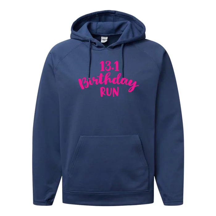 Half Marathon Birthday Runner Gift Running Performance Fleece Hoodie