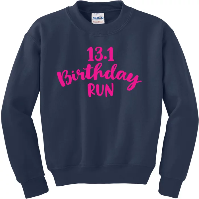 Half Marathon Birthday Runner Gift Running Kids Sweatshirt