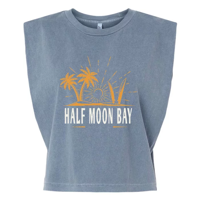 Half Moon Bay California Vintage Beach Garment-Dyed Women's Muscle Tee