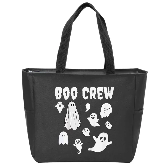 Halloween Motif Boo Crew Zip Tote Bag