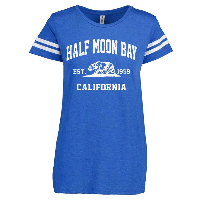 Half Moon Bay California CA Vintage State Athletic Style Enza Ladies Jersey Football T-Shirt