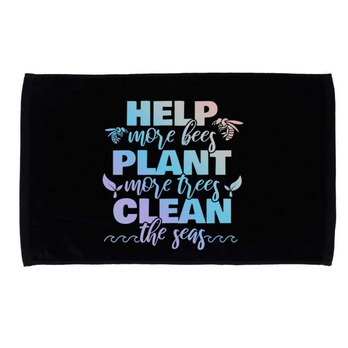 Help More Bees Plant More Trees Clean The Seas Beekeepers Gift Microfiber Hand Towel