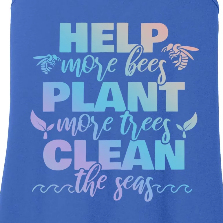 Help More Bees Plant More Trees Clean The Seas Beekeepers Gift Ladies Essential Tank