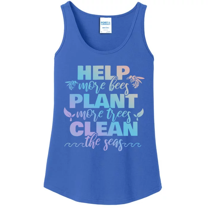 Help More Bees Plant More Trees Clean The Seas Beekeepers Gift Ladies Essential Tank