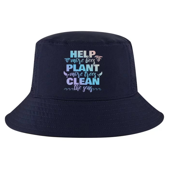 Help More Bees Plant More Trees Clean The Seas Beekeepers Gift Cool Comfort Performance Bucket Hat