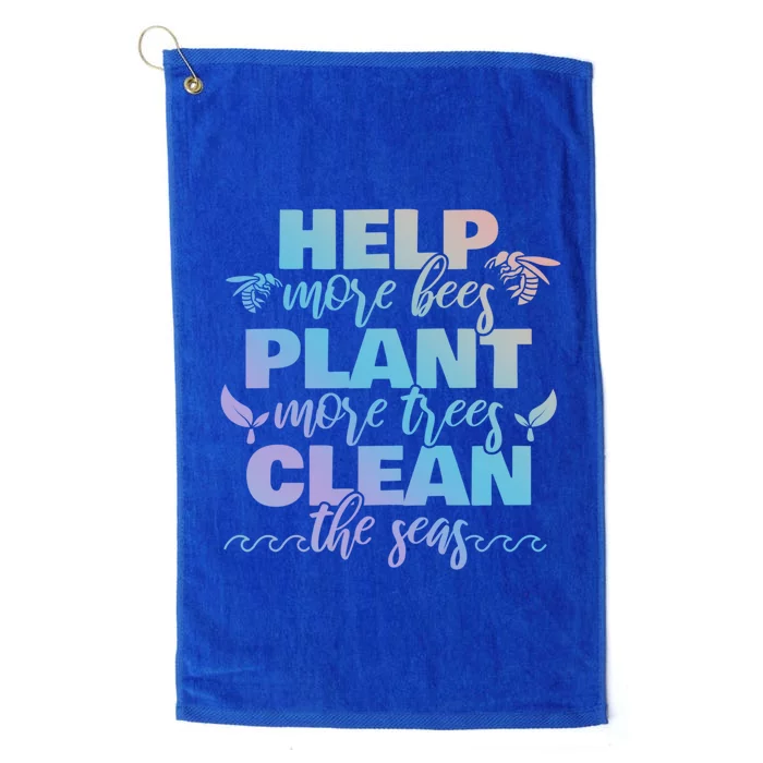 Help More Bees Plant More Trees Clean The Seas Beekeepers Gift Platinum Collection Golf Towel