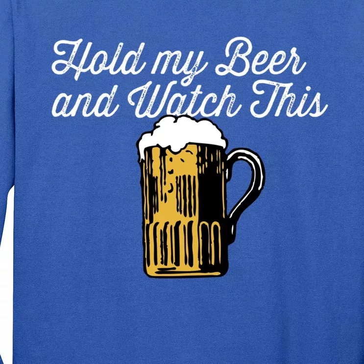 Hold My Beer And Watch This Funny Bar Ing Pun Gift Long Sleeve Shirt