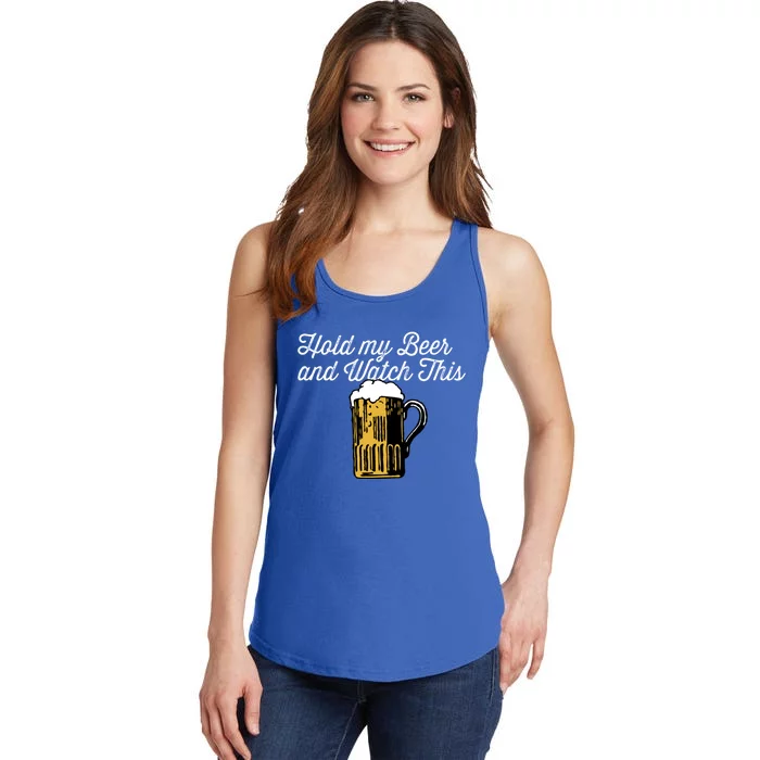 Hold My Beer And Watch This Funny Bar Ing Pun Gift Ladies Essential Tank