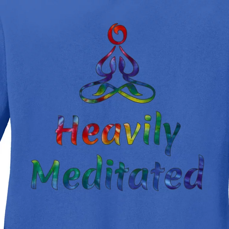 Heavily Meditated Buddha Namaste Om Gift Ladies Long Sleeve Shirt