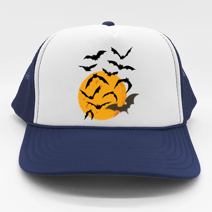 Halloween Moon Bats Trucker Hat