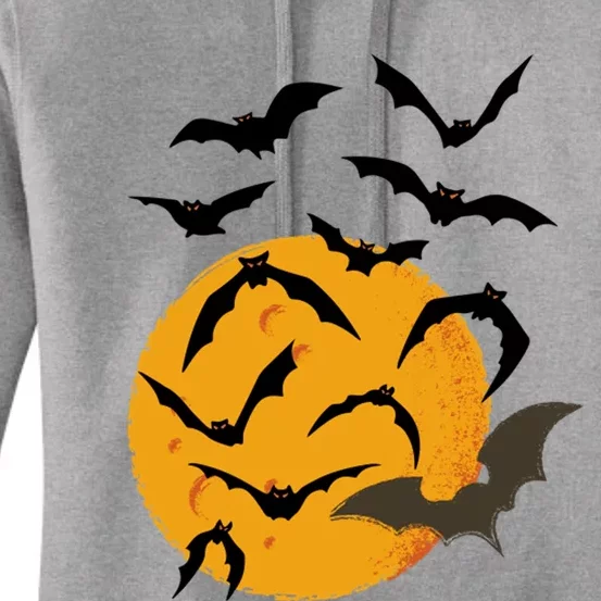 Halloween Moon Bats Women's Pullover Hoodie