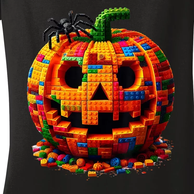 Halloween Master Builder Pumpkin Women's V-Neck T-Shirt