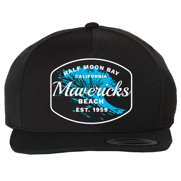 Half Moon Bay Mavericks Beach Surfing Gift Travel Gift Wool Snapback Cap