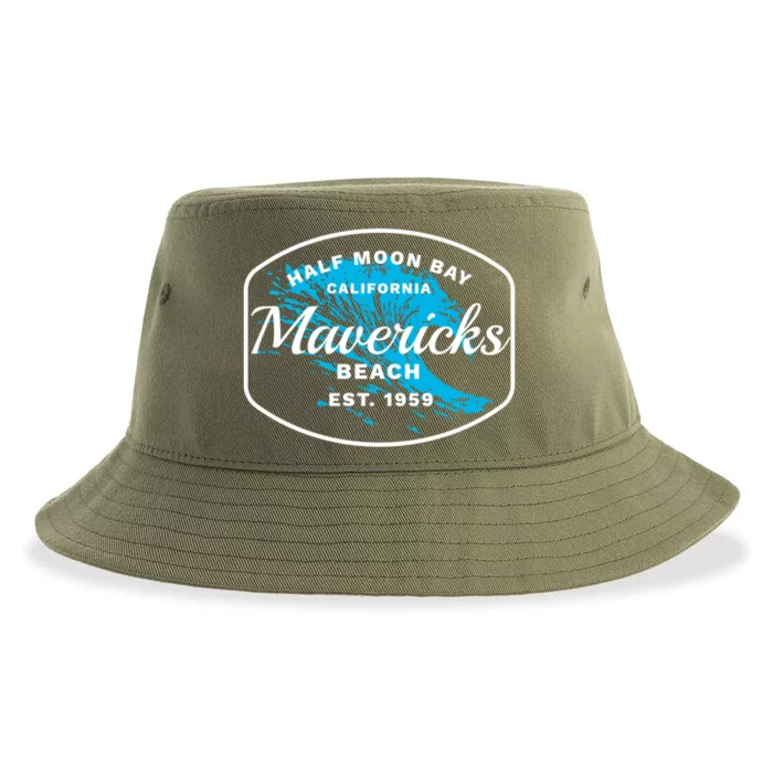 Half Moon Bay Mavericks Beach Surfing Gift Travel Gift Sustainable Bucket Hat