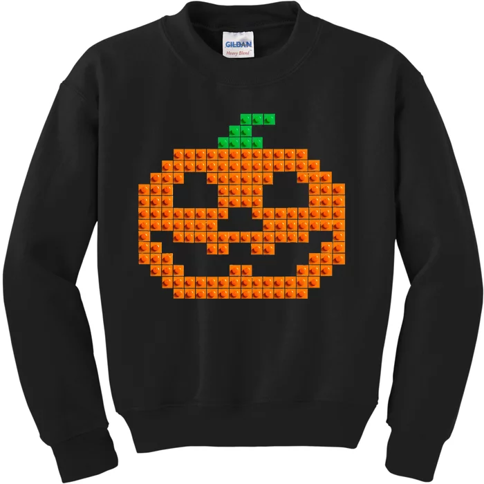 Halloween Master Builder Pumpkin Brick Building Block Kids Sweatshirt